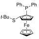 (Rp)-2-(tert-Butylthio)-1-(diphenylphosphino)ferrocene (CAS 503859-61-8) - chemical structure image
