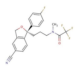 S-(&plus;)-N-Trifluoroacetodesmethylcitalopram - chemical structure image