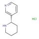 (S)-1,2,3,4,5,6-Hexahydro-[2,3′]bipyridinyl hydrochloride (CAS 53912-89-3) - chemical structure image