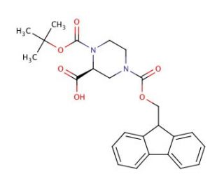 (S)-1-N-Boc-4-N-Fmoc-piperazine-2-carboxylic acid - chemical structure image