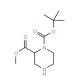 (S)-1-N-Boc-piperazine-2-carboxylic acid methyl ester (CAS 796096-64-5) - chemical structure image