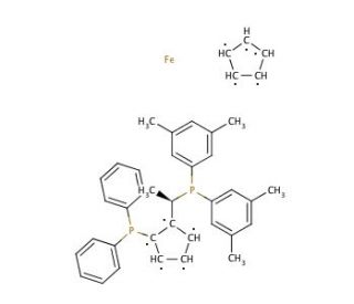 (S)-1-[(RP)-2-(Diphenylphosphino)ferrocenyl]ethyldi(3,5-xylyl)phosphine (CAS 223121-07-1) - chemical structure image