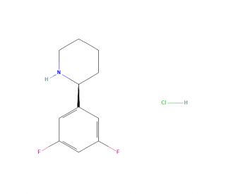 (S)-2-(3,5-Difluorophenyl)piperidine hydrochloride (CAS 1212946-48-9) - chemical structure image