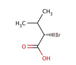 (S)-(&minus;)-2-Bromo-3-methylbutyric acid (CAS 26782-75-2) - chemical structure image