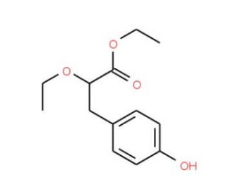 (S)-2-Ethoxy-3-(4-hydroxy-phenyl)-propionic acid ethyl ester (CAS 222555-06-8) - chemical structure image