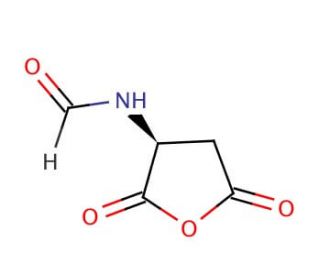 (S)-(&minus;)-2-Formamidosuccinic anhydride (CAS 33605-73-1) - chemical structure image