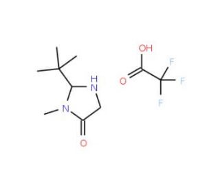 (S)-(&plus;)-2-(tert-Butyl)-3-methyl-4-imidazolidinone trifluoroacetic acid (CAS 900503-70-0) - chemical structure image