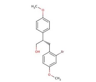 (S)-3-(2-Bromo-4-methoxyphenyl)-2-(4-methoxyphenyl)propan-1-ol (CAS 917379-11-4) - chemical structure image