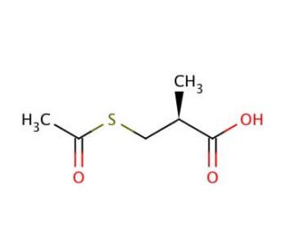 (S)-(&minus;)-3-Acetylthio-2-methylpropanoic acid (CAS 76497-39-7) - chemical structure image