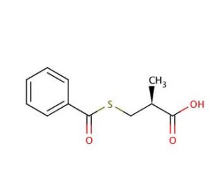 (S)-(&minus;)-3-(Benzoylthio)-2-methylpropanoic Acid (CAS 72679-02-8) - chemical structure image
