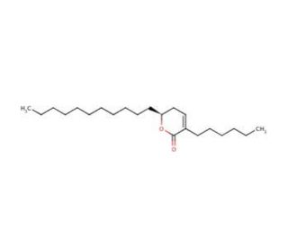 (S)-3-Hexyl-5,6-dihydro-6-undecyl-2H-pyran-2-one (CAS 130676-64-1) - chemical structure image