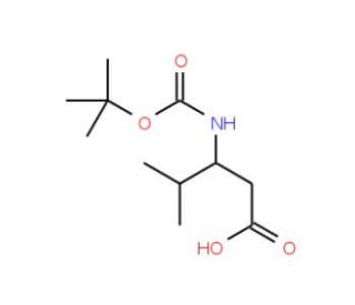 (S)-3-tert-Butoxycarbonylamino-4-methyl-pentanoic acid (CAS 179412-79-4) - chemical structure image