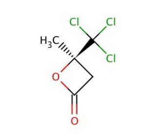 (S)-(&minus;)-4-Methyl-4-(trichloromethyl)-2-oxetanone (CAS 93206-60-1) - chemical structure image