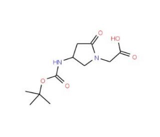 (S)-(4-N-Boc-Amino-2-oxo-pyrrolidin-1-yl)-acetic acid (CAS 135415-24-6) - chemical structure image