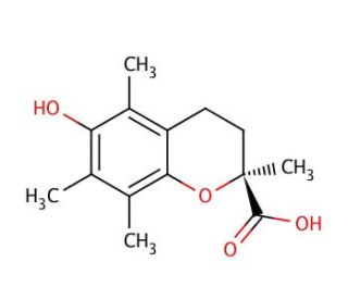 (S)-(&minus;)-6-Hydroxy-2,5,7,8-tetramethylchroman-2-carboxylic acid (CAS 53174-06-4) - chemical structure image