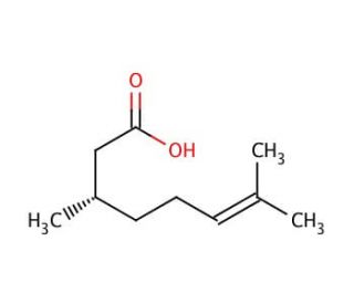 (S)-(&minus;)-Citronellic acid (CAS 2111-53-7) - chemical structure image