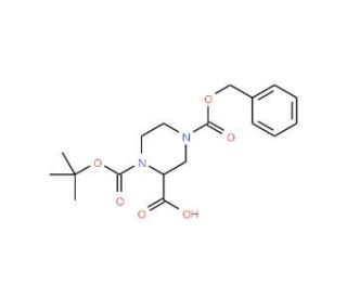 (S)-N-1-Boc-N-4-Cbz-2-piperazine carboxylic acid (CAS 138775-03-8) - chemical structure image