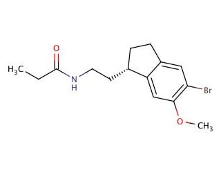 (S)-N-[2-(5-Bromo-2,3-dihydro-6-methoxy-1H-inden-1-yl)ethyl]propanamide - chemical structure image