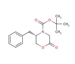 (S)-(&minus;)-N-Boc-5-benzyl-2-oxomorpholine (CAS 130317-10-1) - chemical structure image
