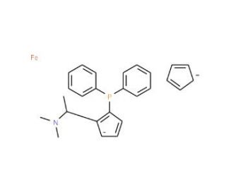 (S)-(&plus;)-N,N-Dimethyl-1-(2-diphenylphosphino)ferrocenylethylamine (CAS 55650-58-3) - chemical structure image