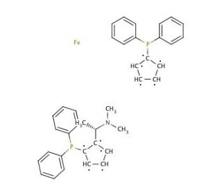 (&plus;)-(S)-N,N-Dimethyl-1-[(R)-1&prime;,2-bis(diphenylphosphino)ferrocenyl]ethylamine (CAS 55650-59-4) - chemical structure image