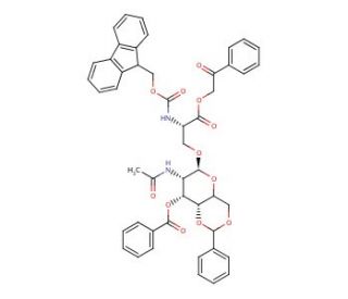 (S)-O-[2-(Acetylamino)-3-O-benzoyl-2-deoxy-4,6-O-benzylidene-&alpha;-D-galactopyranosyl]-N-9-Fmoc-L-serine Phenacyl Ester (CAS 1719