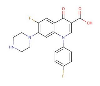Sarafloxacin hydrochloride trihydrate (CAS 91296-87-6 (anhydrous)) - chemical structure image