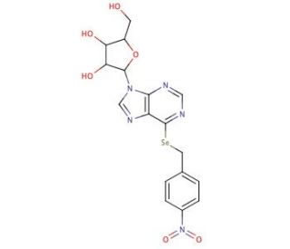 Se-(p-Nitrobenzyl)-6-selenoinosine (CAS 40144-12-5) - chemical structure image