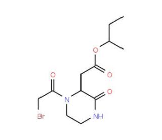 sec-Butyl 2-[1-(2-bromoacetyl)-3-oxo-2-piperazinyl]acetate - chemical structure image