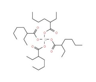 Silicon(IV) 2-ethylhexanoate, nominally 75% in ethanol (CAS 67939-81-5) - chemical structure image