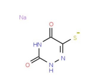 sodium 3,5-dioxo-2,3,4,5-tetrahydro-[1,2,4]triazine-6-thiolate (CAS 20029-35-0) - chemical structure image
