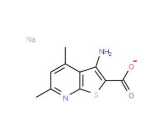 sodium 3-amino-4,6-dimethylthieno[2,3-b]pyridine-2-carboxylate (CAS 144254-93-3) - chemical structure image