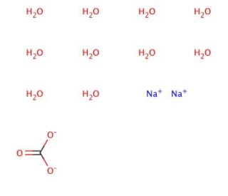 Sodium carbonate decahydrate (CAS 6132-02-1) - chemical structure image