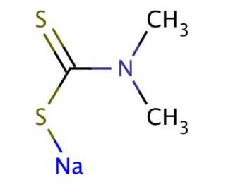 Sodium dimethyldithiocarbamate solution (CAS 128-04-1) - chemical structure image