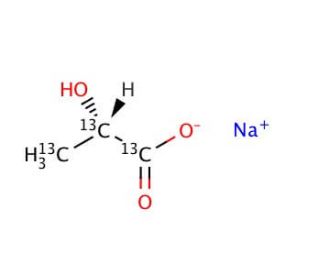 Sodium L-lactate-(13-C)3, 45%-55% aqueous solution (CAS 201595-71-3) - chemical structure image