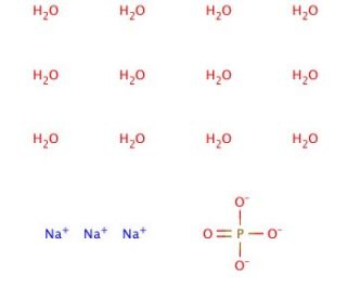 Sodium phosphate tribasic dodecahydrate (CAS 10101-89-0) - chemical structure image