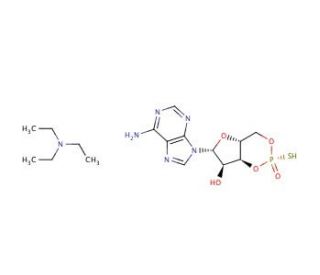 Sp-Adenosine 3&prime;,5&prime;-cyclic monophosphorothioate triethylammonium salt (CAS 93602-66-5) - chemical structure image