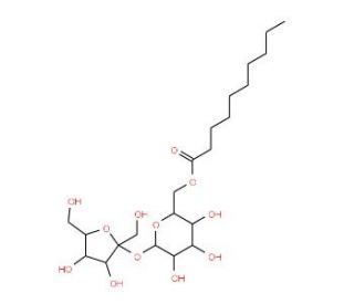 Sucrose monocaprate (CAS 31835-06-0) - chemical structure image