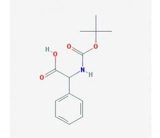 tert-Butoxycarbonylamino-phenyl-acetic acid (CAS 3601-66-9) - chemical structure image
