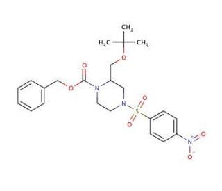 tert-Butyl 1-(benzyloxycarbonzl)-4-(4-nitrophenyl)sulfonyl-piperazine-2-carboxylate - chemical structure image