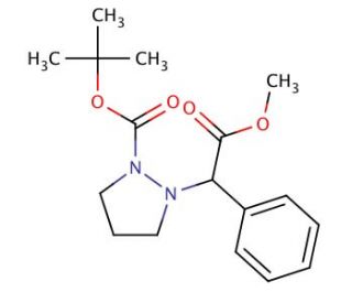 tert-Butyl 2-(2-methoxy-2-oxo-1-phenylethyl)-1-pyrazolidinecarboxylate (CAS 952183-21-0) - chemical structure image
