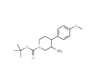 tert-butyl 3-amino-4-(4-methoxyphenyl)piperidine-1-carboxylate - chemical structure image