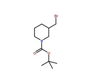 tert-Butyl 3-(bromomethyl)piperidine-1-carboxylate (CAS 193629-39-9) - chemical structure image