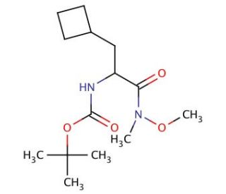 tert-Butyl (3-cyclobutyl-1-(methoxy(methyl)amino)-1-oxopropan-2-yl)carbamate - chemical structure image