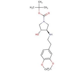 tert-Butyl (3R,4R)-3-{[2-(3,4-dimethoxyphenyl)-ethyl]amino}-4-hydroxypyrrolidine-1-carboxylate - chemical structure image