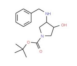 tert-Butyl (3R,4R)-3-(benzylamino)-4-hydroxypyrrolidine-1-carboxylate - chemical structure image
