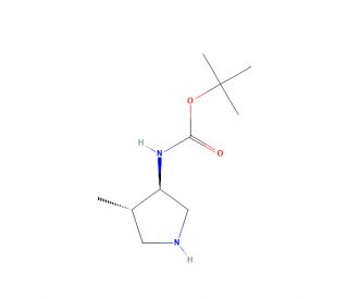 tert-Butyl ((3R,4S)-4-Methylpyrrolidin-3-yl)carbamate (CAS 1334481-84-3) - chemical structure image