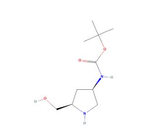 tert-Butyl ((3R,5R)-5-(hydroxymethyl)pyrrolidin-3-yl)carbamate (CAS 1009335-43-6) - chemical structure image