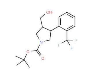 tert-Butyl (3S,4R)-3-(hydroxymethyl)-4-[2-(trifluoromethyl)phenyl]pyrrolidine-1-carboxylate - chemical structure image