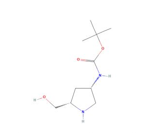 tert-Butyl ((3S,5S)-5-(hydroxymethyl)pyrrolidin-3-yl)carbamate (CAS 663948-85-4) - chemical structure image